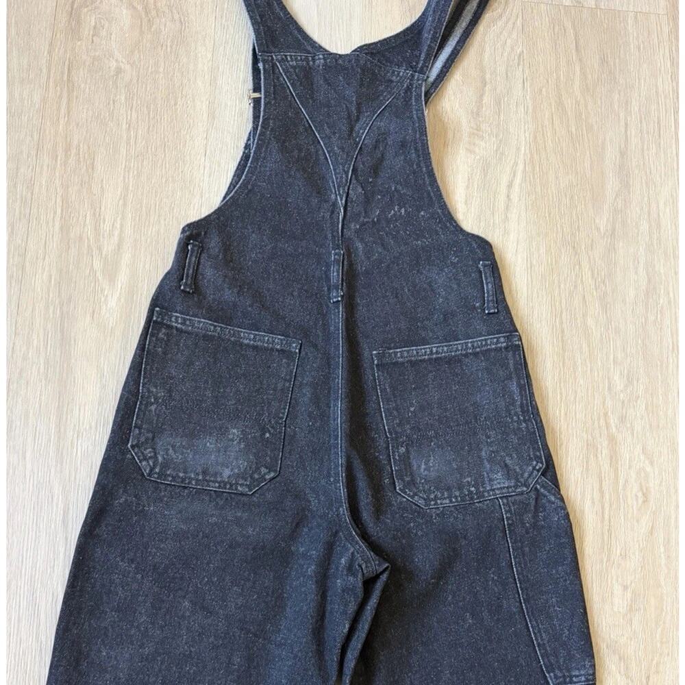 Vintage Guess Denim Overalls Medium Black Carpenter Loop Buttons USA Made 90s - Picture 10 of 12
